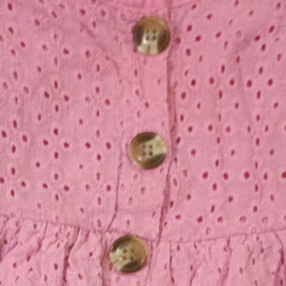 Pink baby girl dress with Wooden accent buttons and pockets size 18months - Picture 2 of 3